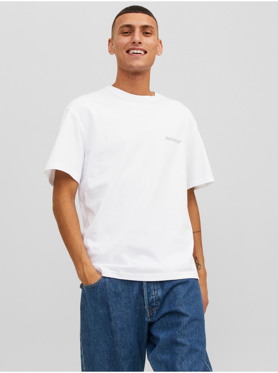 Biele pánske tričko Jack & Jones Vesterbro
