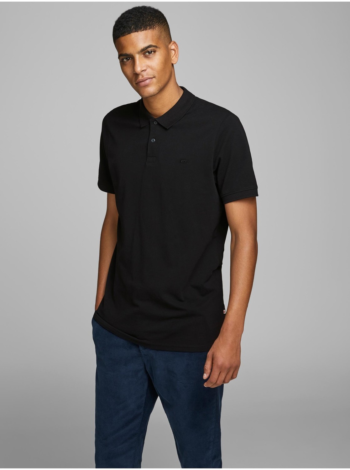 Čierna polokošeľa Jack & Jones