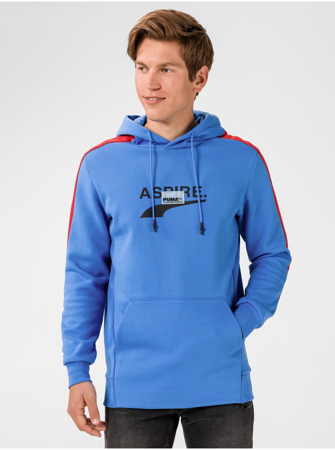 Mikiny s kapucou pre mužov Puma - modrá