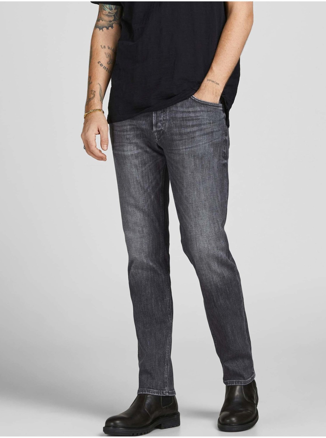 Šedé slim fit rifle Jack & Jones Tim