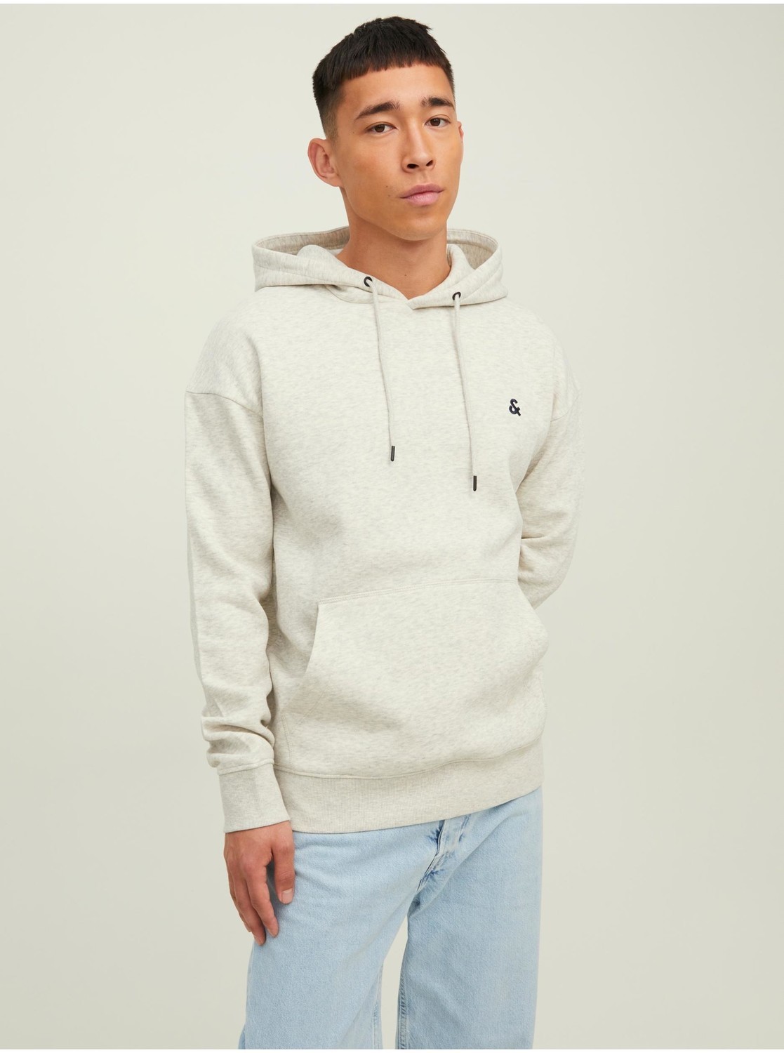 Svetlošedá melírovaná mikina s kapucňou Jack & Jones Star