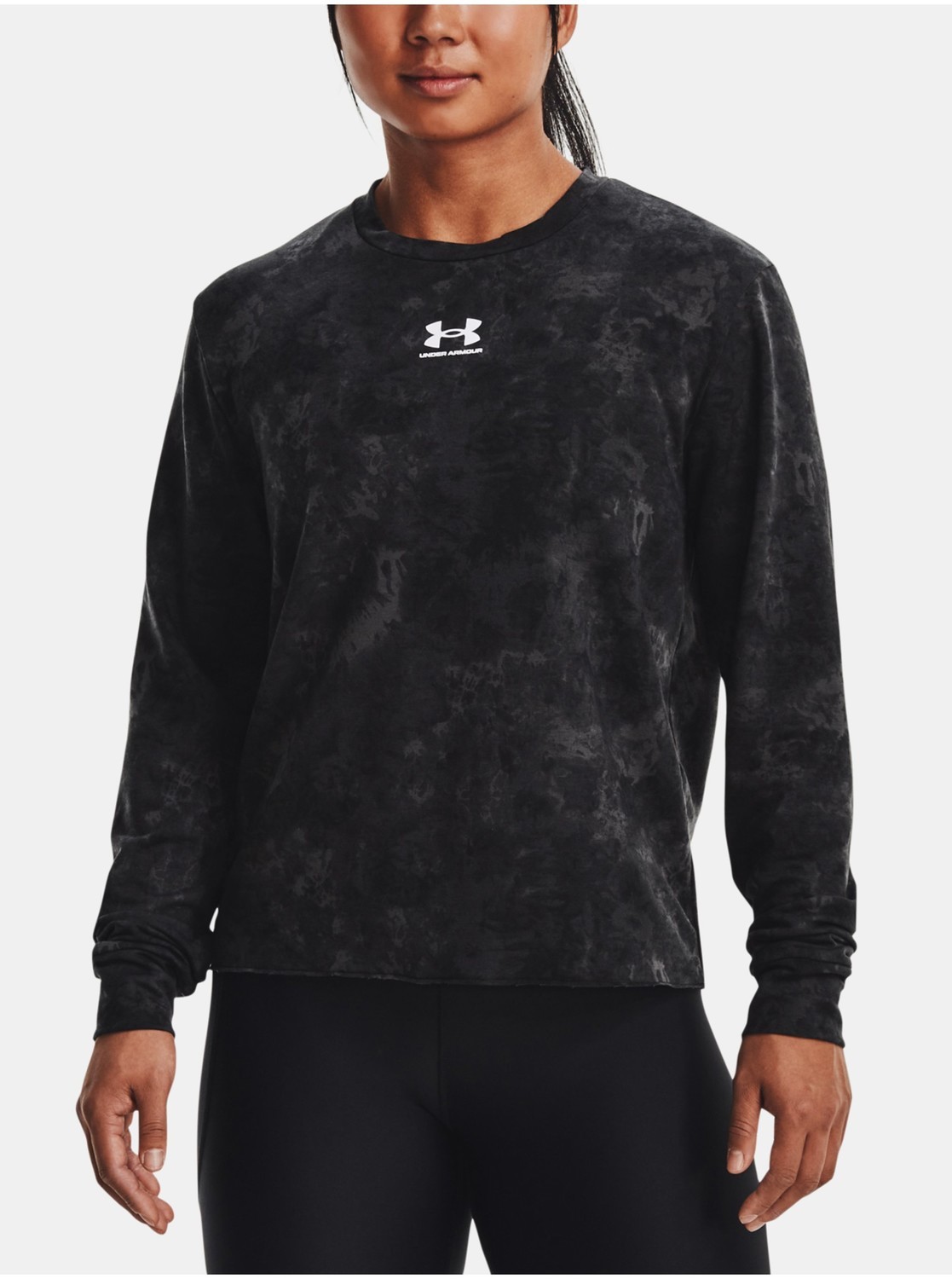 Čierna dámska športová vzorovaná mikina Under Armour Rival Terry