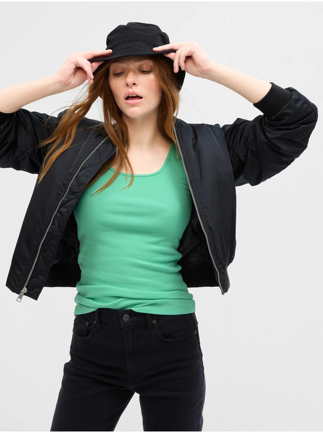 Zelené dámske basic tielko GAP