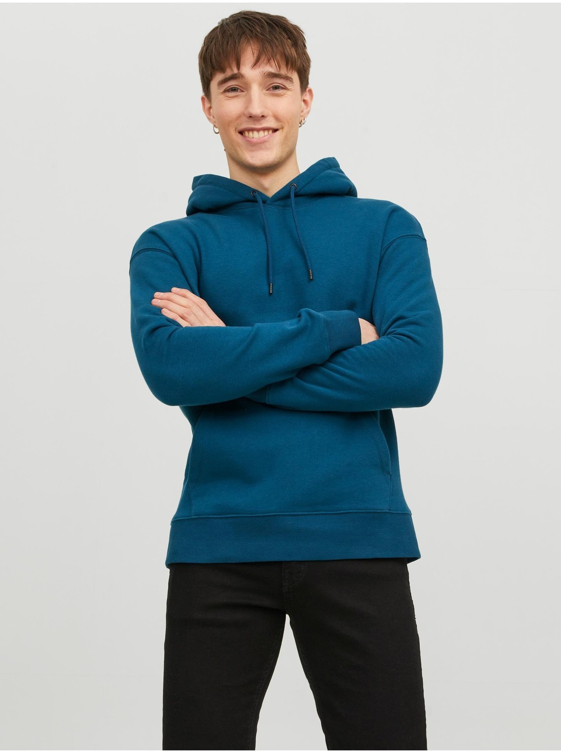 Modrá pánska basic mikina s kapucňou Jack & Jones Star