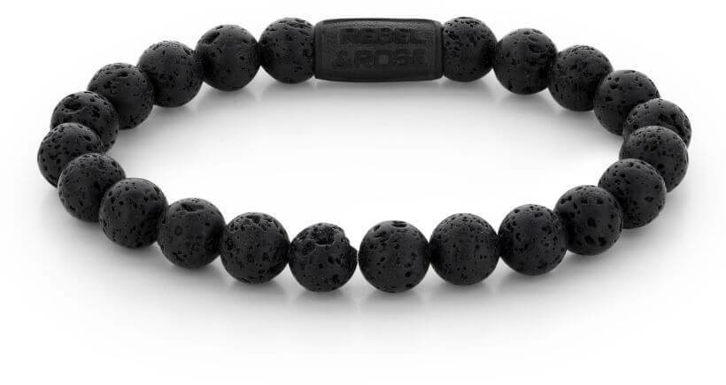 Rebel&Rose Obrúbený náramok Black Moon RR-80071-B 16,5 cm - S