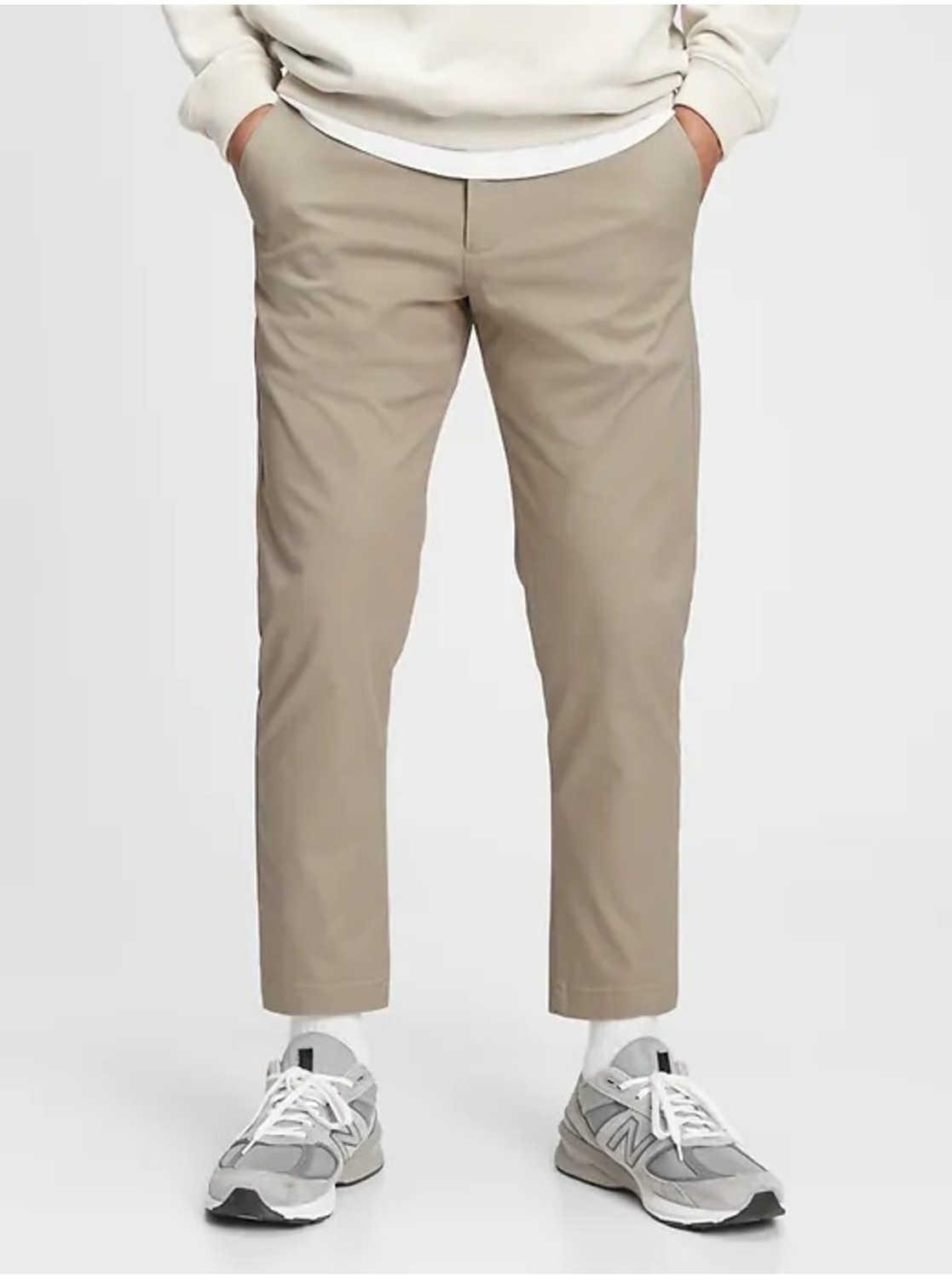 Nohavice modern slim cropped khakis in GapFlex Béžová