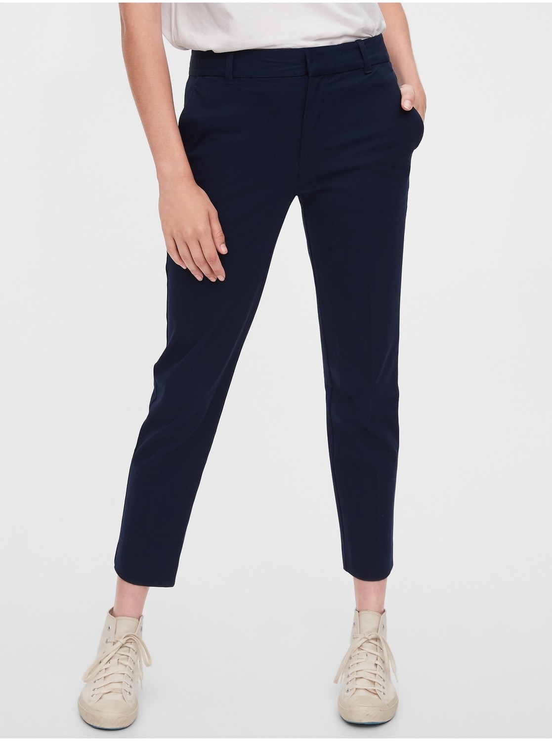 Nohavice slim ankle pants Modrá