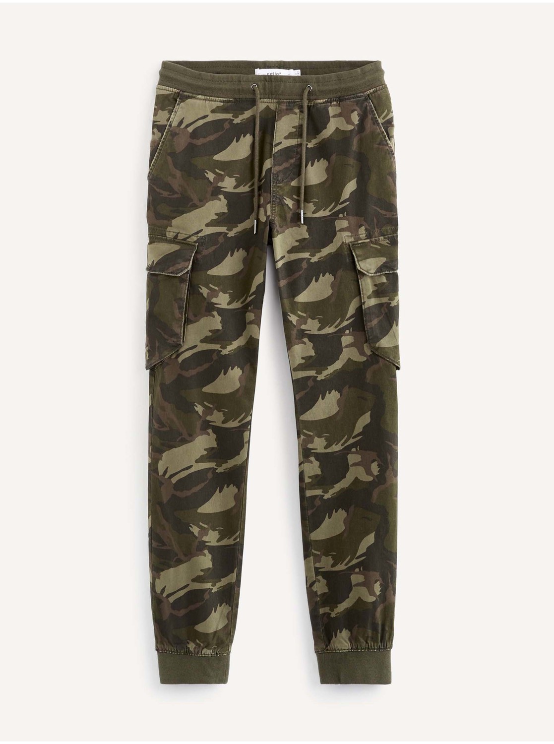 Khaki pánské maskáčové kalhoty Celio