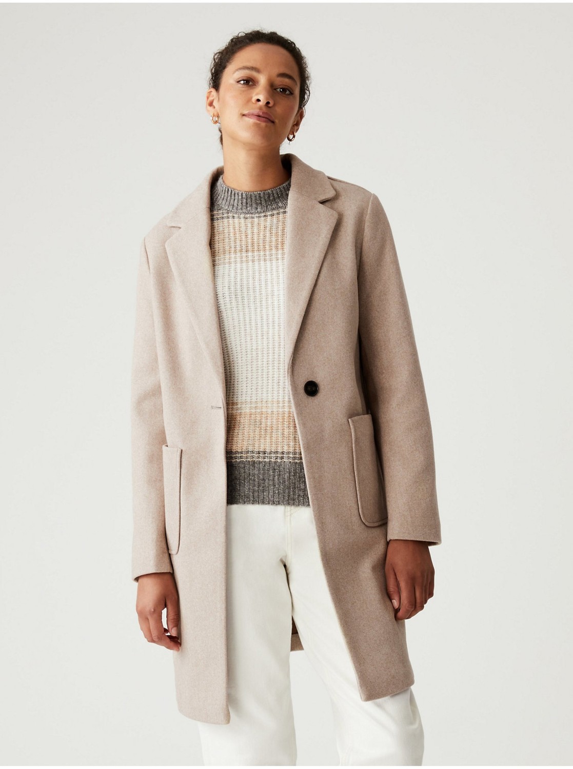 Móda pre plnoštíhle pre ženy Marks & Spencer - béžová