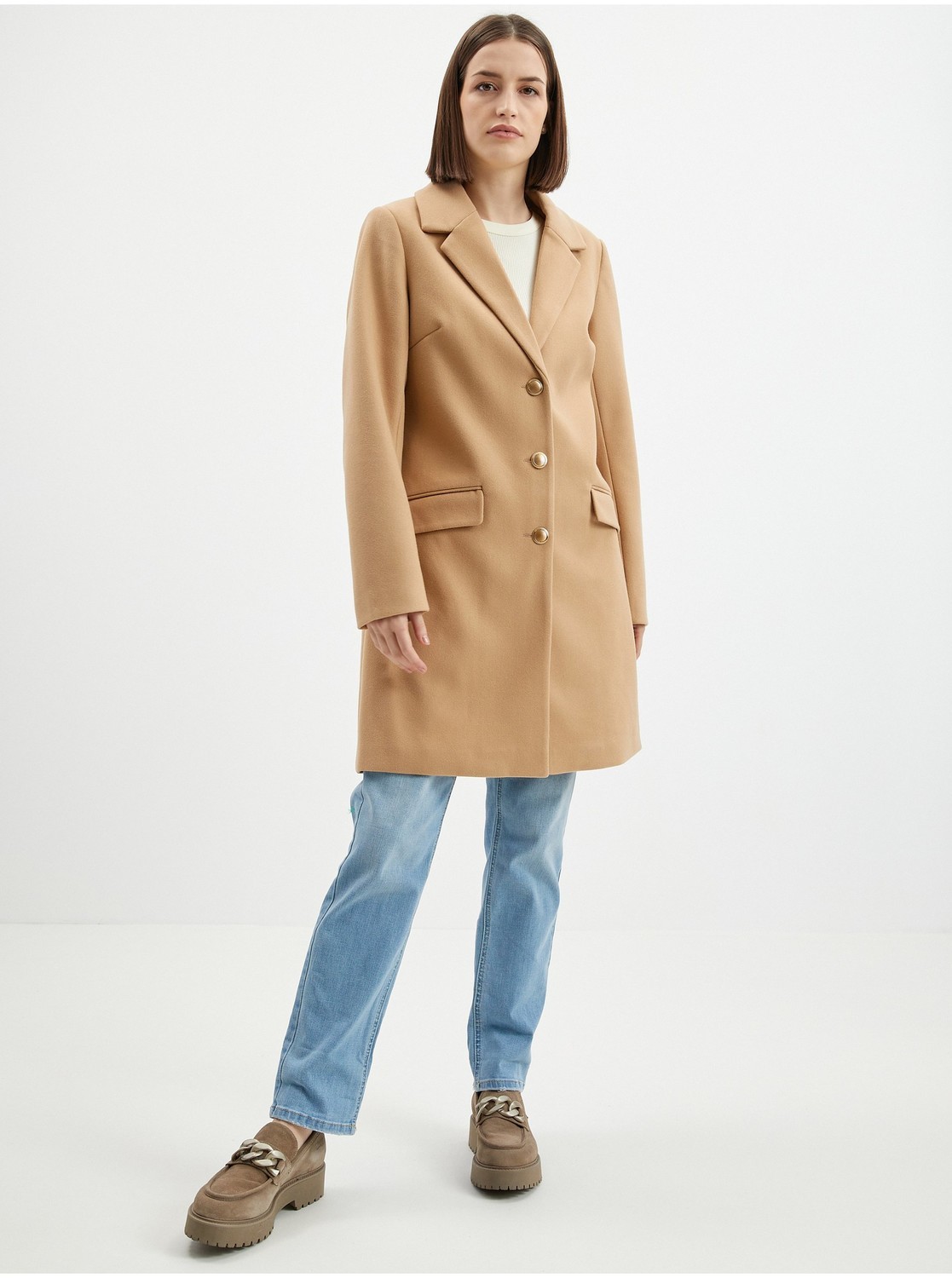 Svetlo hnedý dámsky kabát ORSAY