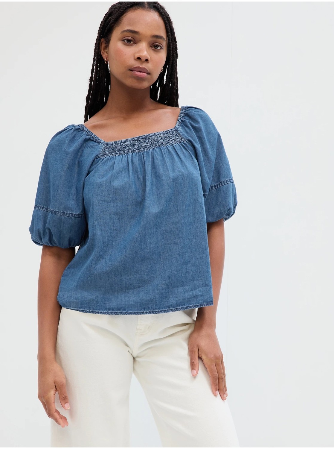 Modrá dámska rifľová halenka GAP