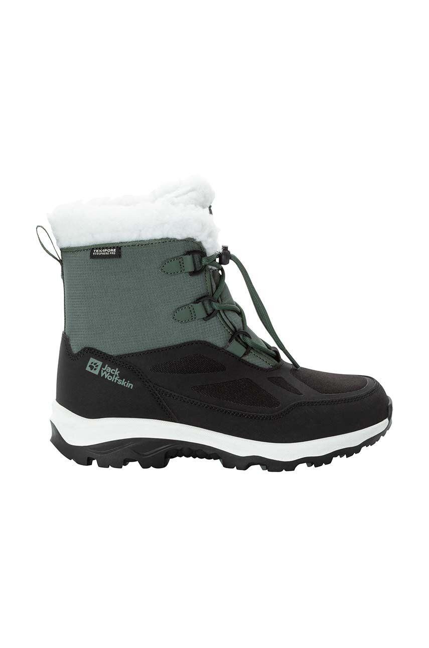Detské zimné topánky Jack Wolfskin VOJO SHELL XT TEXAPORE MID zelená farba