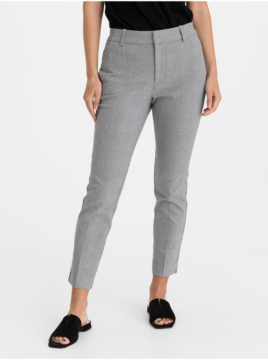 Nohavice slim ankle pants Šedá