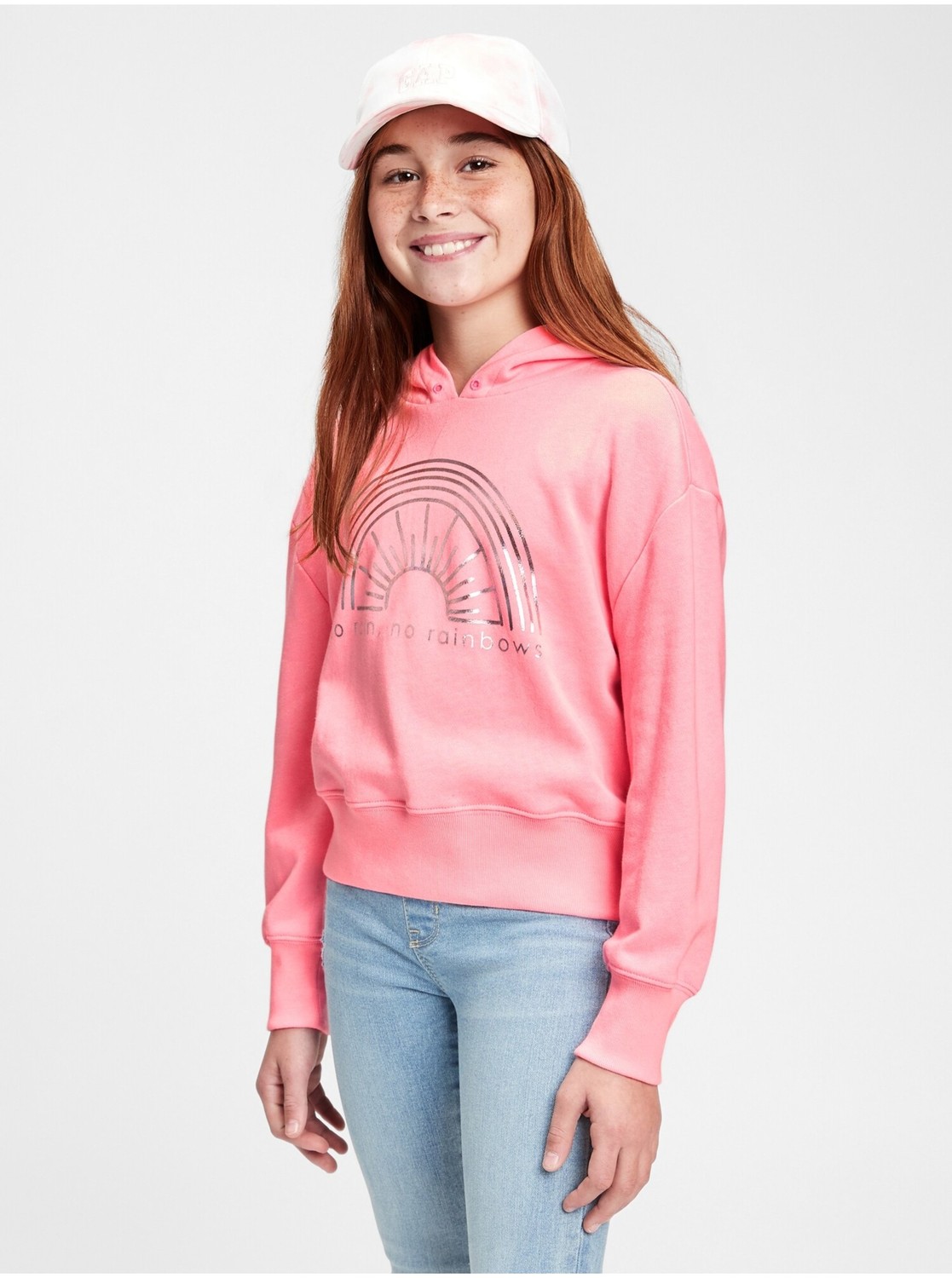 Detská mikina graphic hoodie Ružová