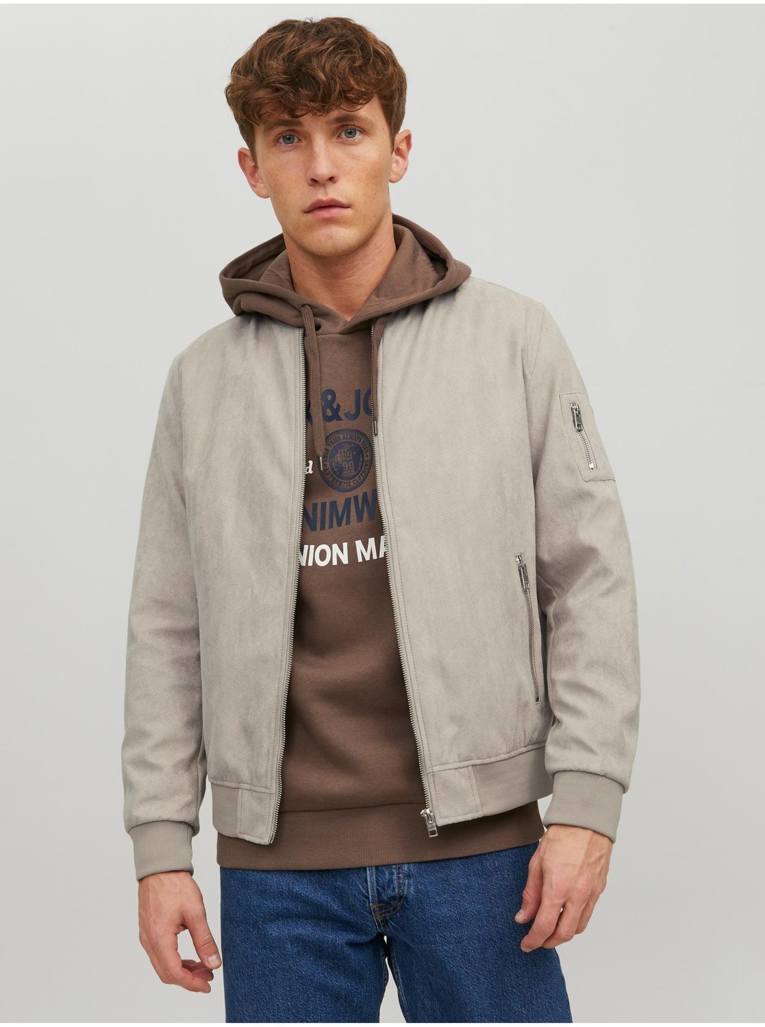 Ľahké bundy pre mužov Jack & Jones - béžová