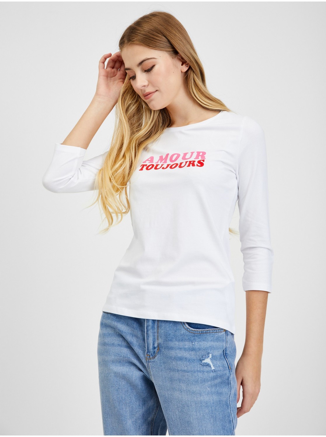 Tričká s dlhým rukávom pre ženy ORSAY - biela, ružová, červená