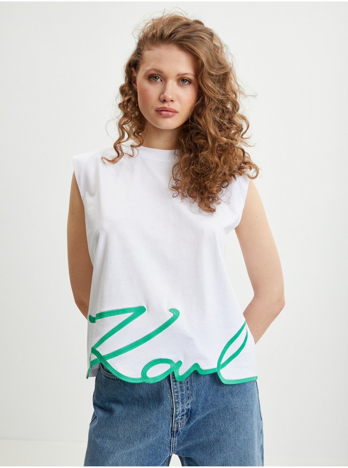 Biele dámske tričko KARL LAGERFELD