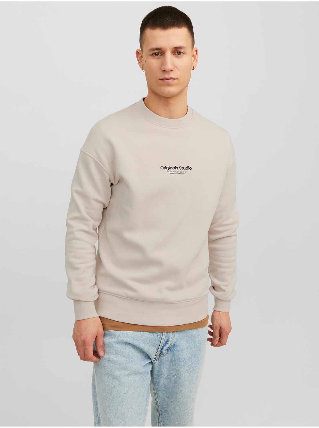 Béžová pánska mikina Jack & Jones Vester