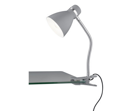 Stolová lampička s klipom Harvey 30 cm, titánová farba%