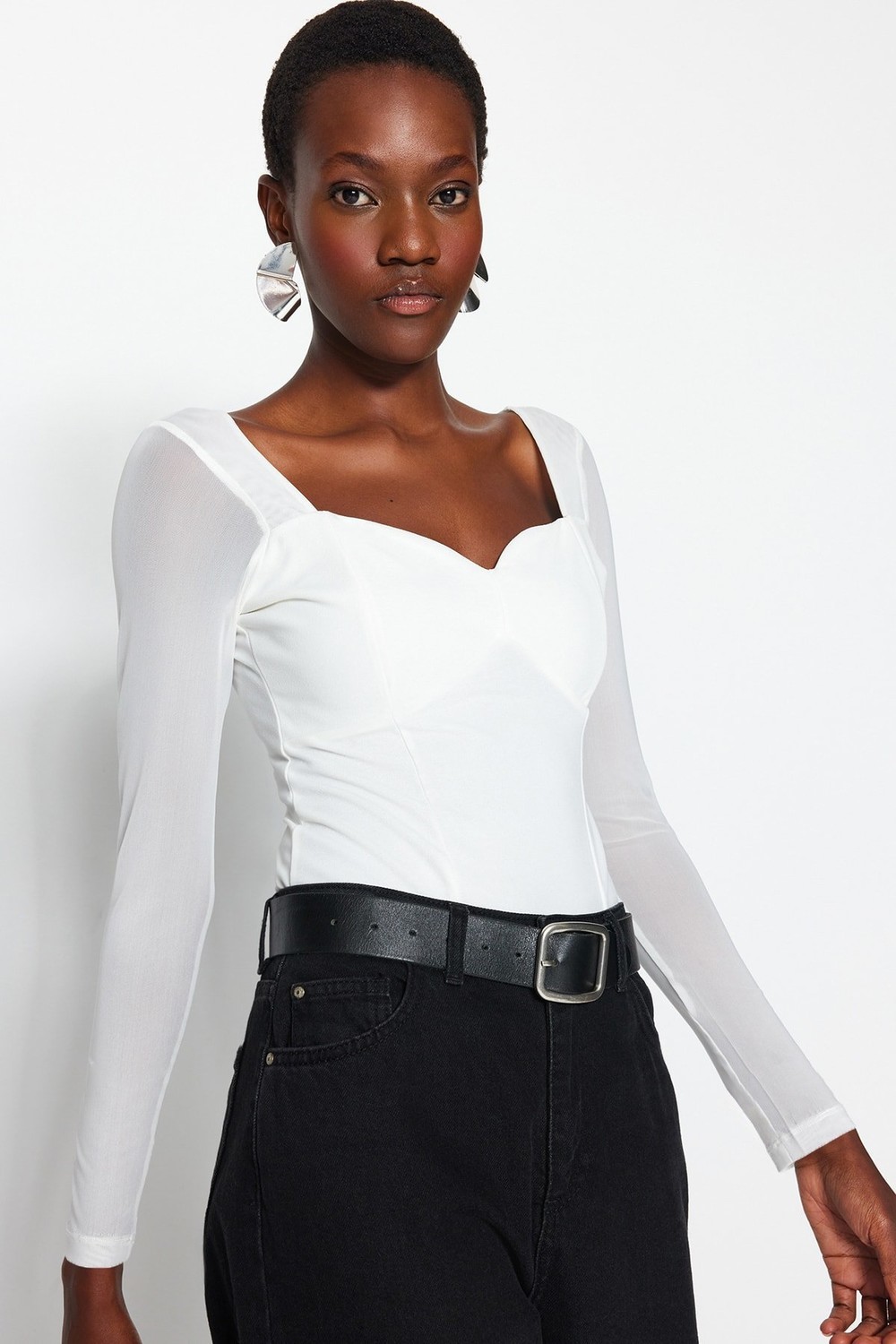 Trendyol Bodysuit - Ecru - Slim fit
