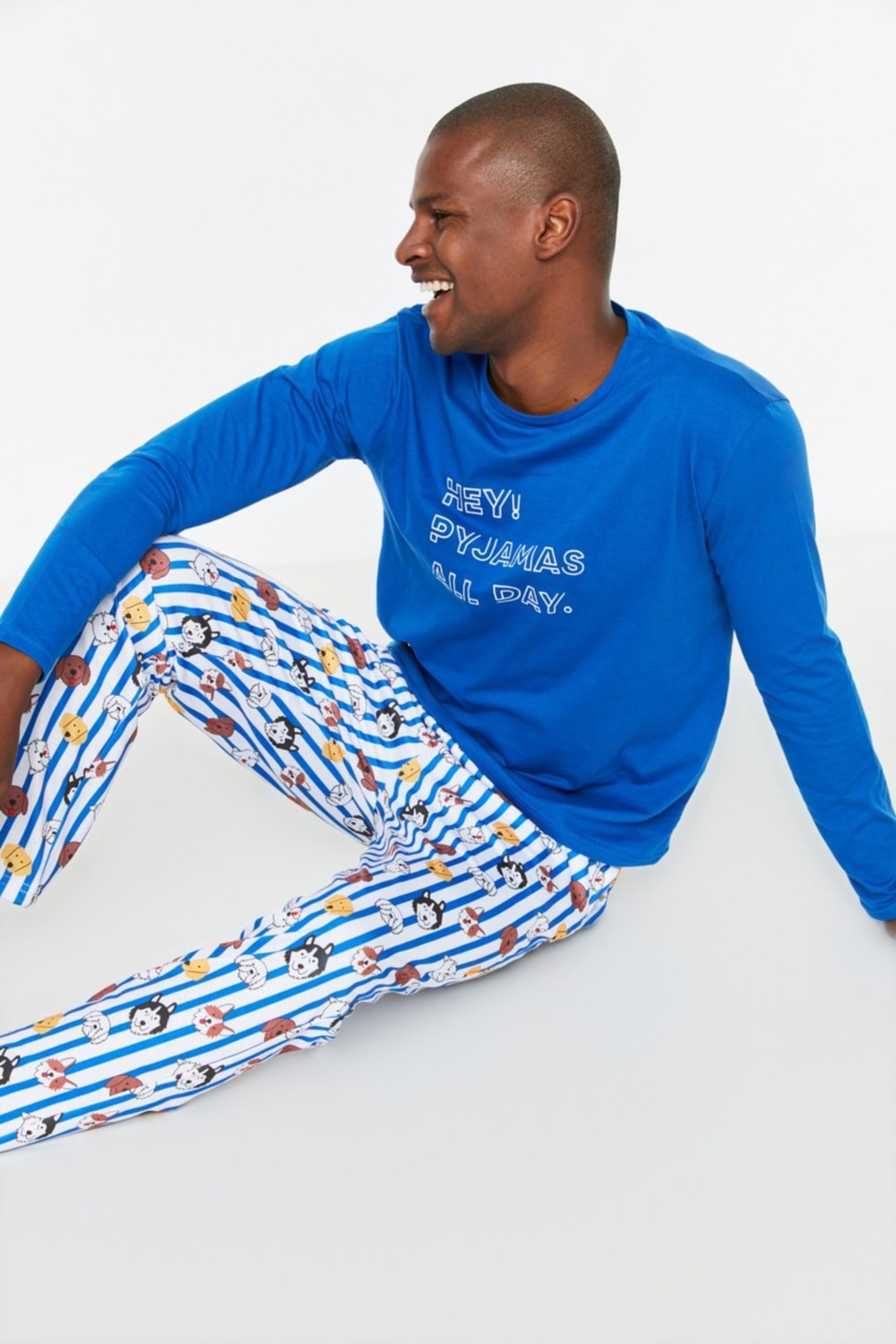 Pánske pyžamo Trendyol TMNAW22PT1313/Dark blue