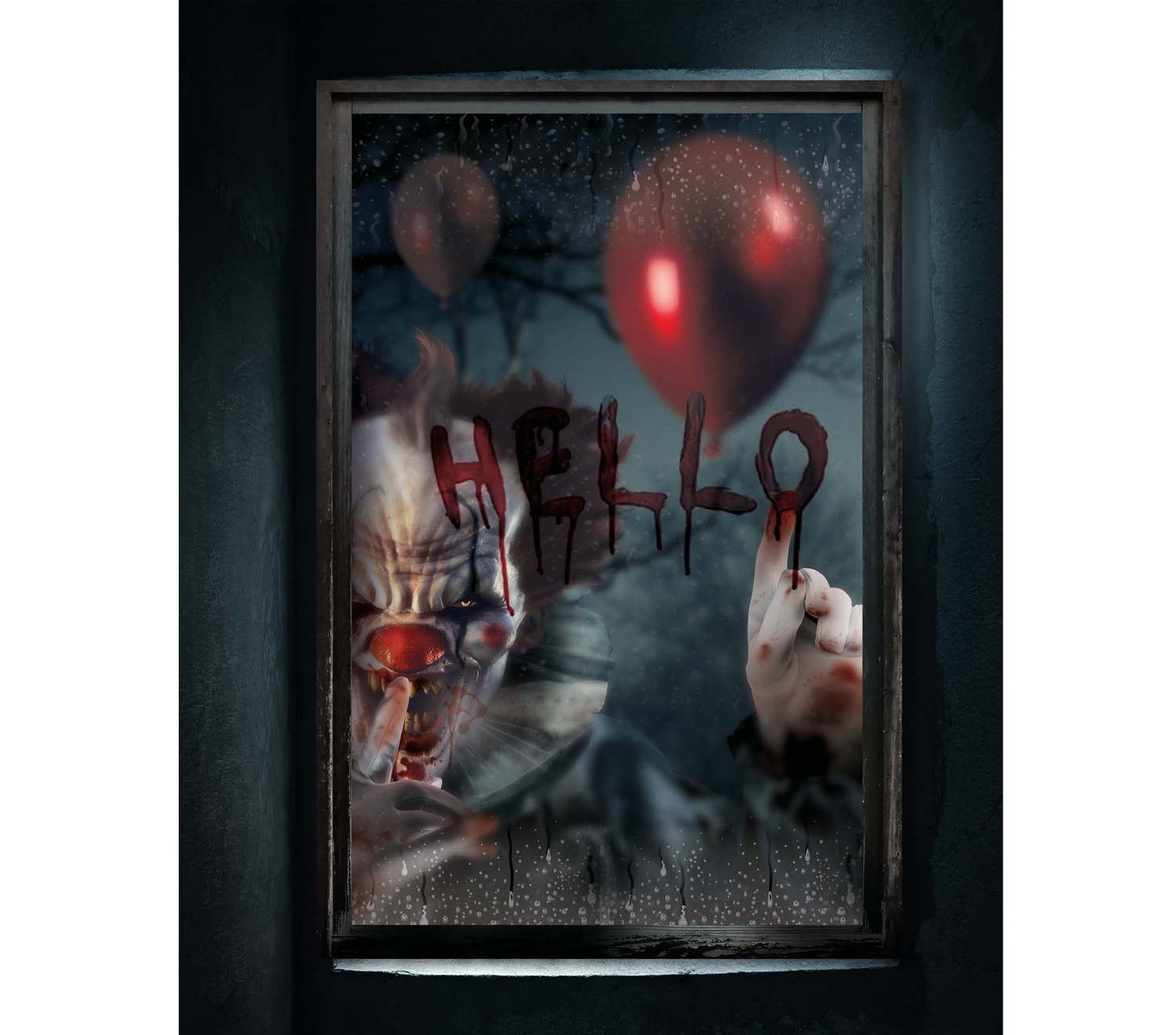 Guirca Dekorácia na okno - Pennywise Hello