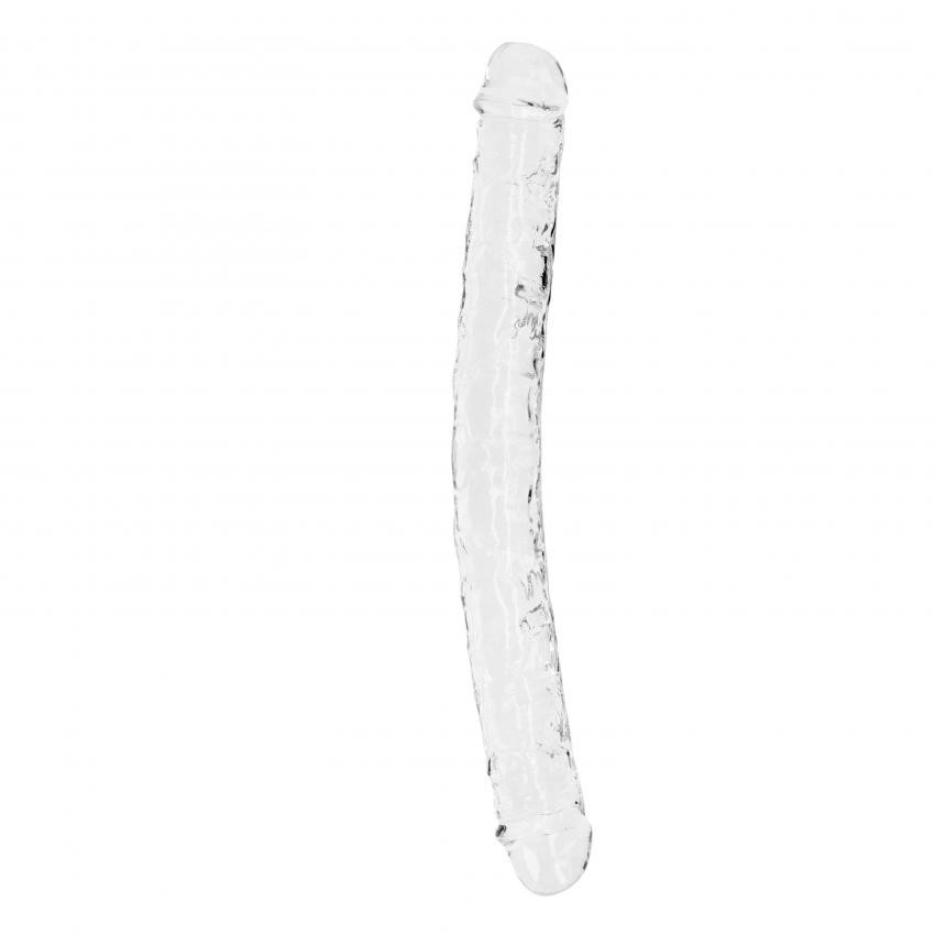 Realrock Oboustranné dildo 34 cm - transparentní