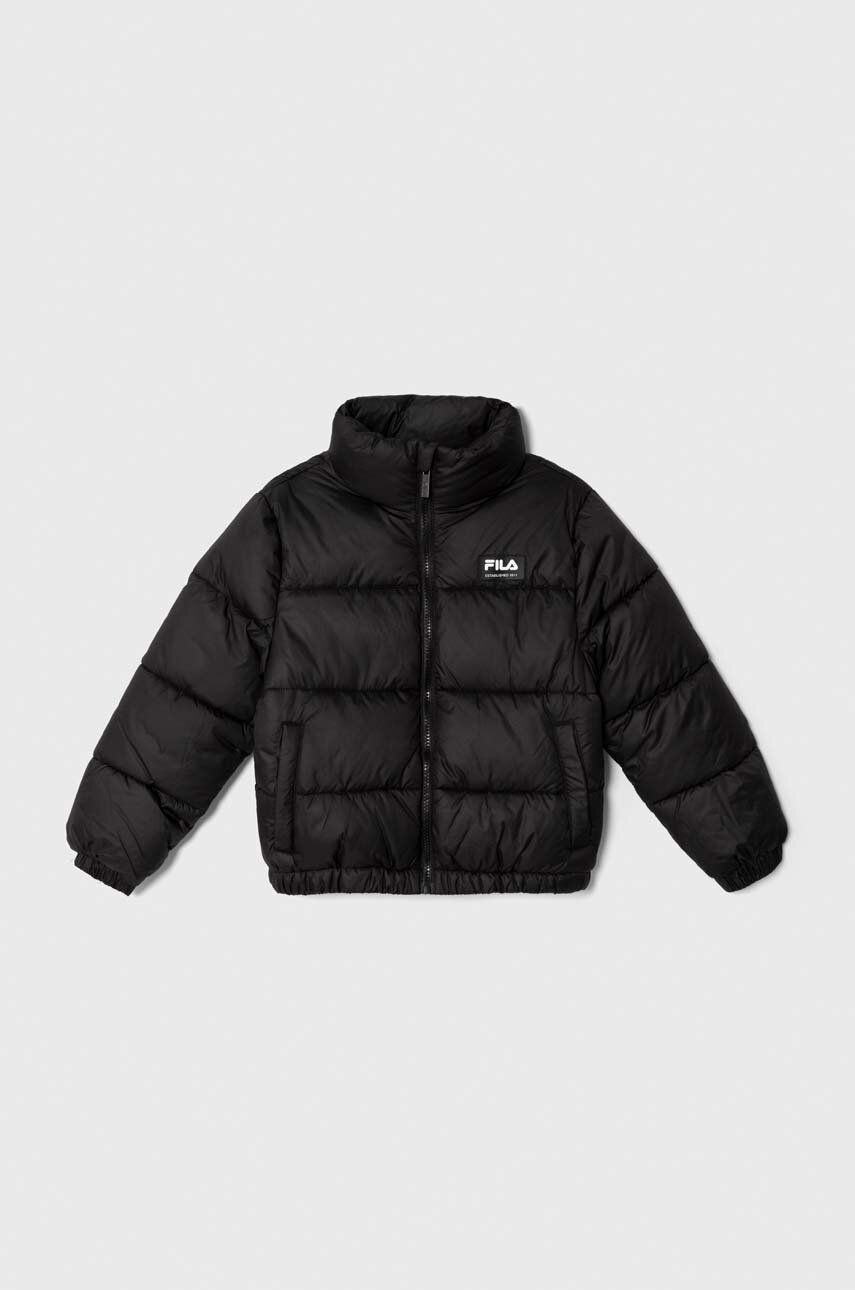 Detská bunda Fila THELKOW blocked padded jacket čierna farba