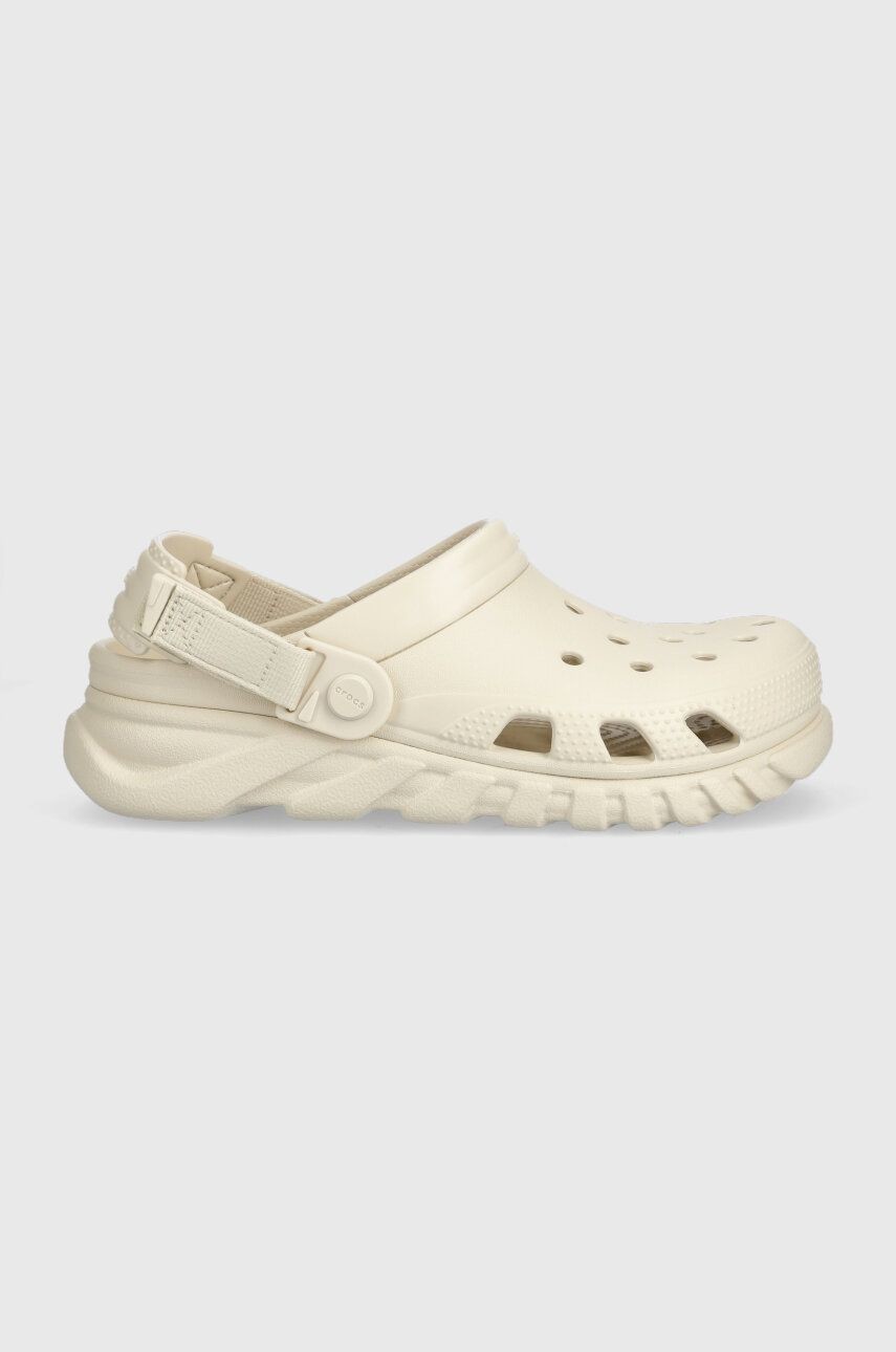 Šľapky Crocs Duet Max II Clog dámske, béžová farba, na platforme, 208776