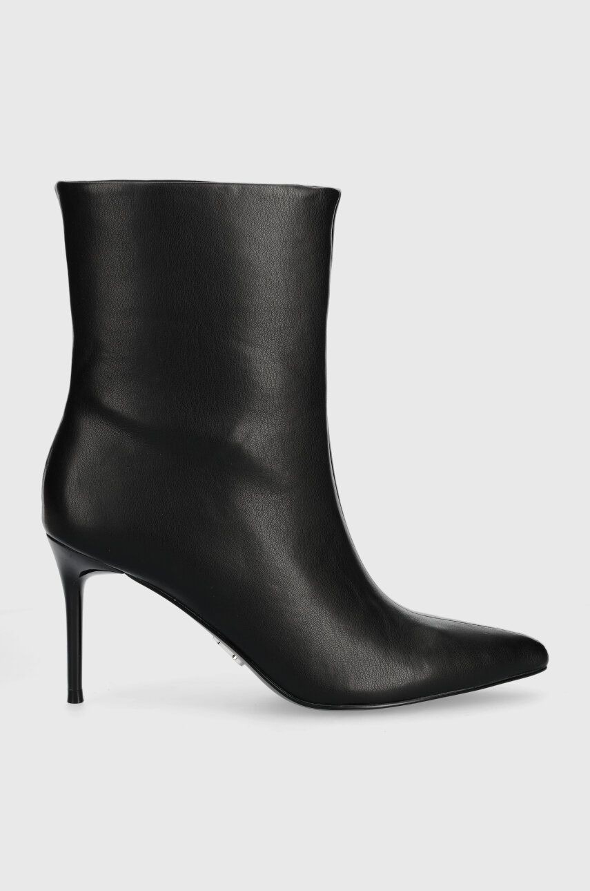 Členkové topánky Steve Madden Lyricals dámske, čierna farba, na vysokom podpätku, SM11002592