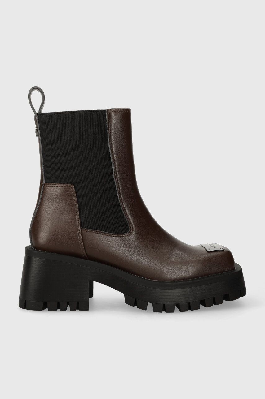 Topánky chelsea Steve Madden Sharpen dámske, hnedá farba, na platforme, SM19000045