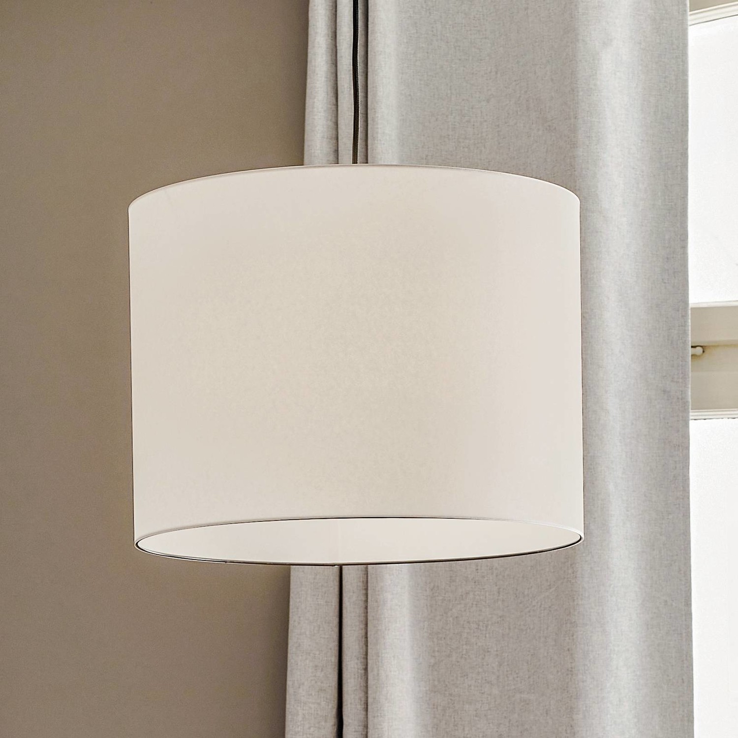 Textilná závesná lampa Harris, tienidlo biele