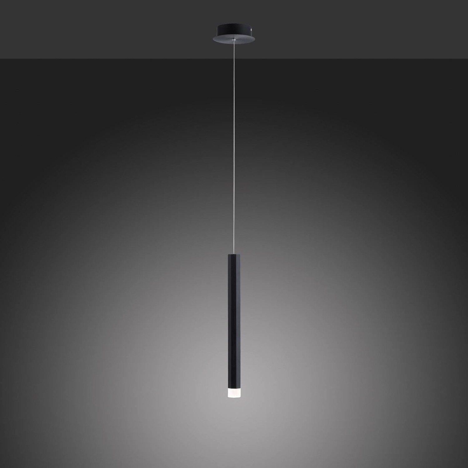 Závesné LED svietidlo Bruno, 1-plameňové, čierna