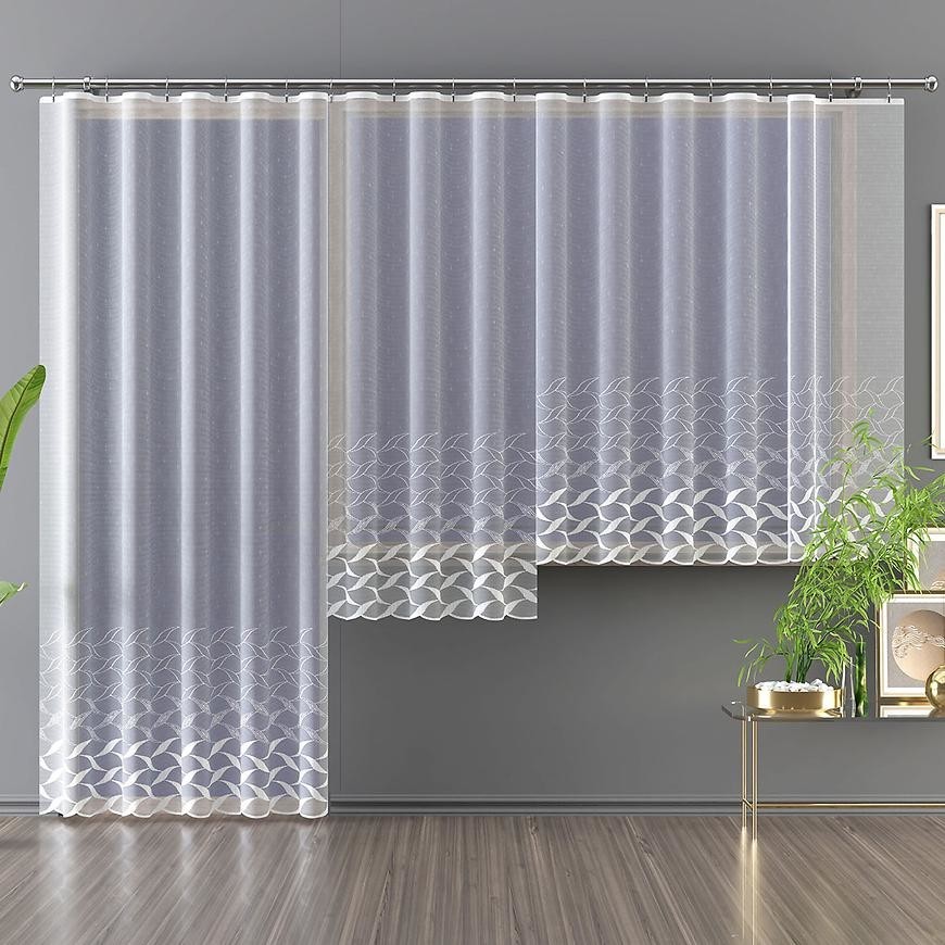 Žakarová záclona 618/D440 biely 160