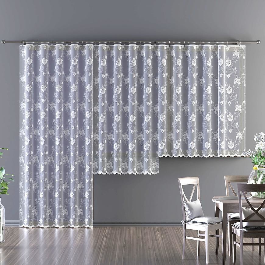 Žakarová záclona 628/D130 biely 170