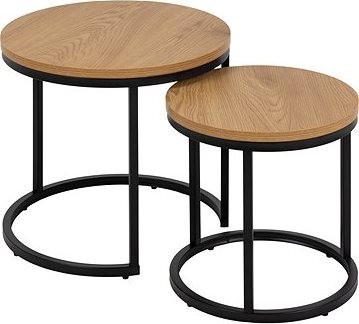 Sada 2 stolíkov Spiro, dekor divoký dub, priemer 45 cm/35 cm