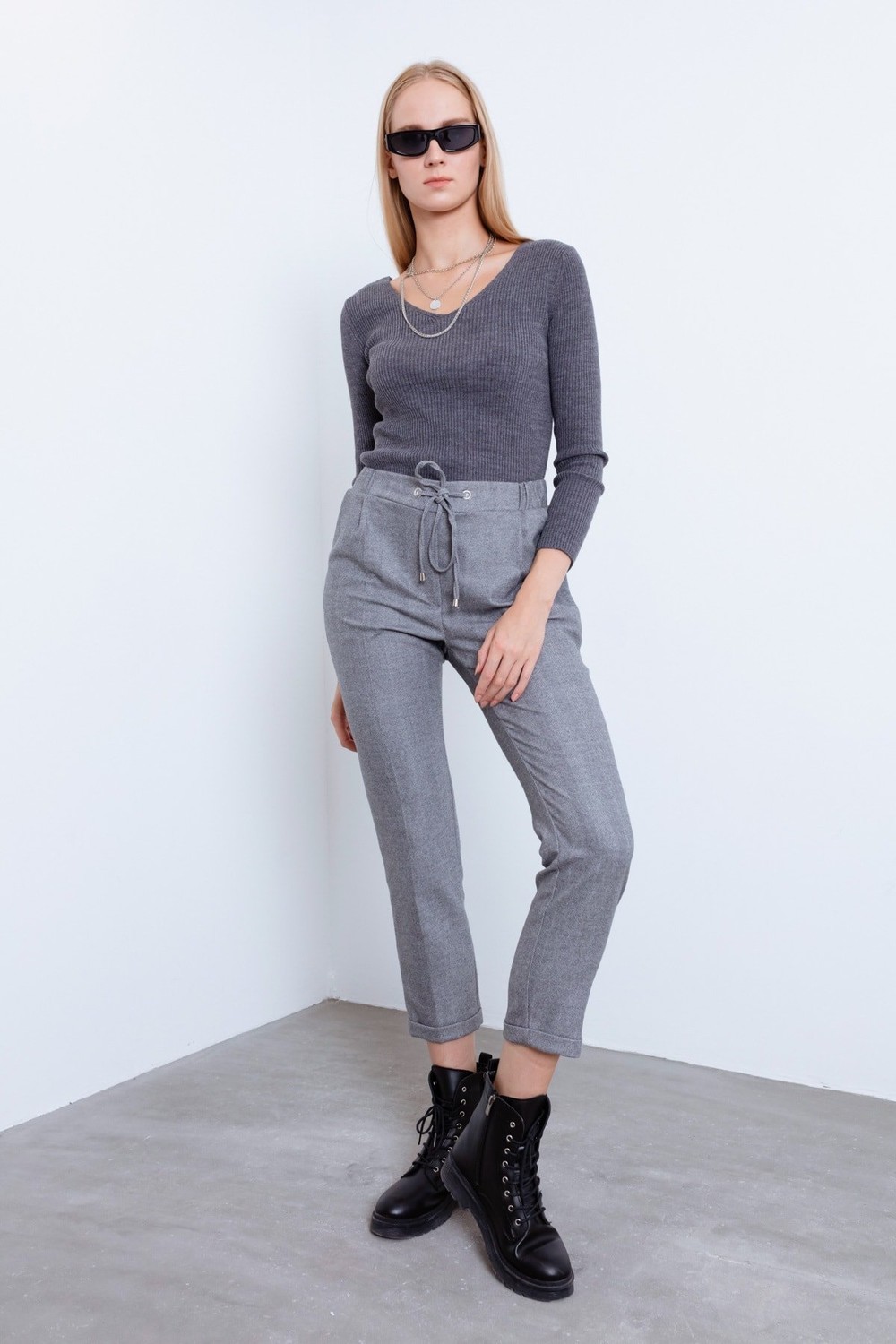 Lafaba Pants - Gray - Straight