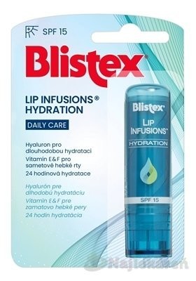 Blistex LIP INFUSIONS HYDRATION SPF 15 balzam na pery, tyčinka 3,7 g