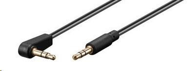 PREMIUMCORD Kábel Jack 3, 5mm - 3, 5mm konektor 90 ° M / M 0, 5m