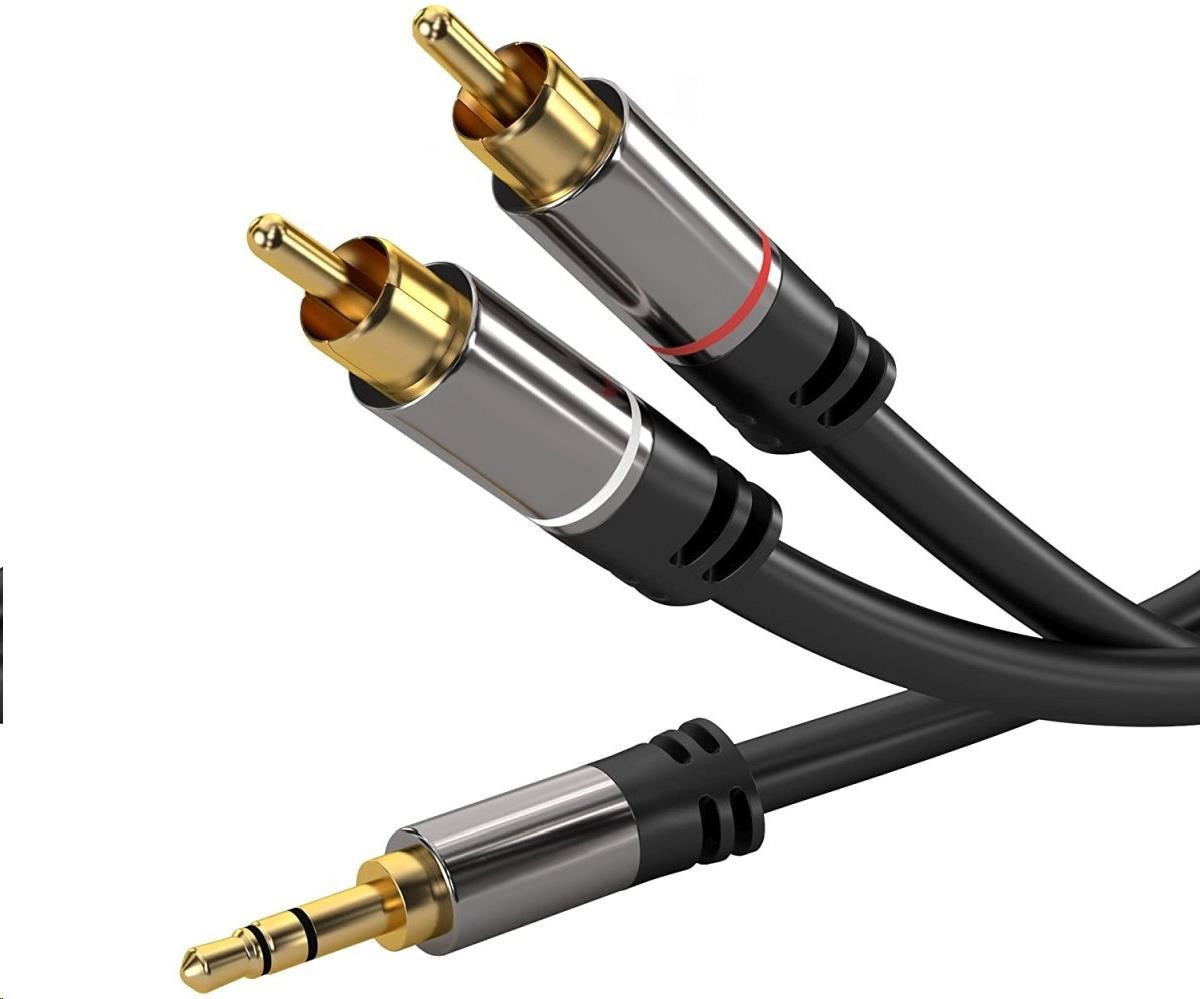 PREMIUMCORD kábel, Jack 3.5mm-2xCINCH M/M 5m