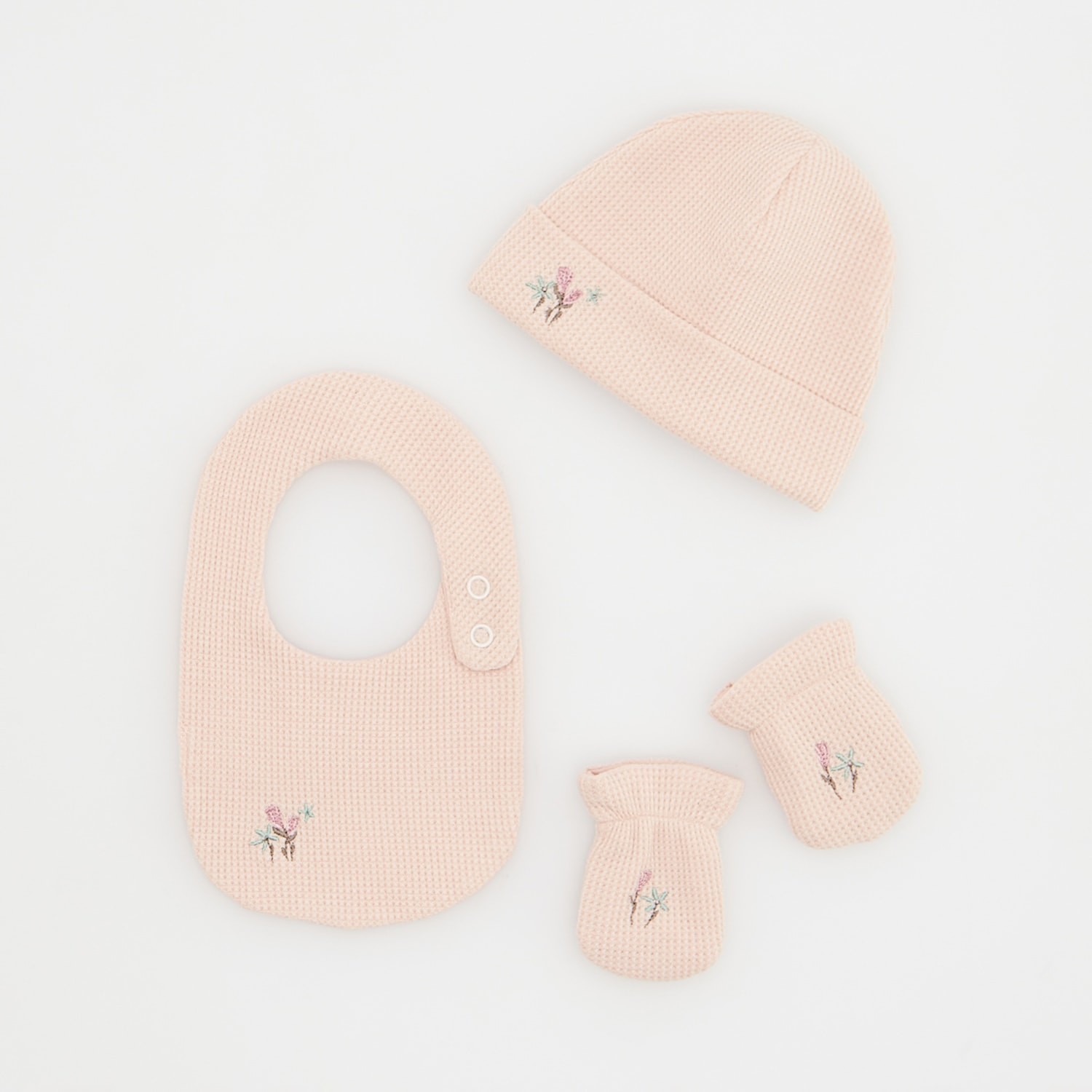 Reserved - Súprava čiapky beanie a palčiakov - Ružová