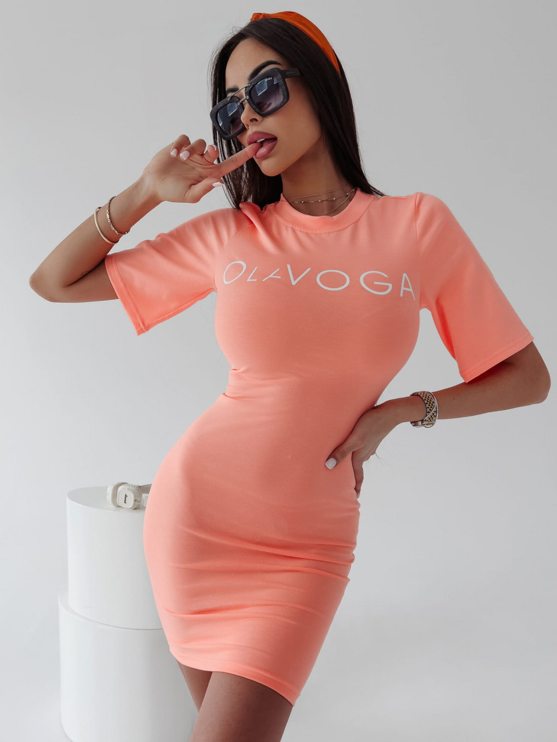 Dámske šaty 277797 lososové - Ola Voga S