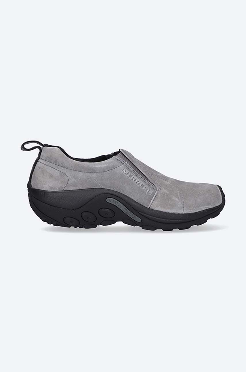Semišové poltopánky Merrell Buty Merrell Jungle Moc J71447 pánske, šedá farba