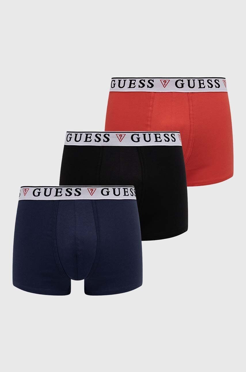 Boxerky Guess 3-pak pánske, tmavomodrá farba