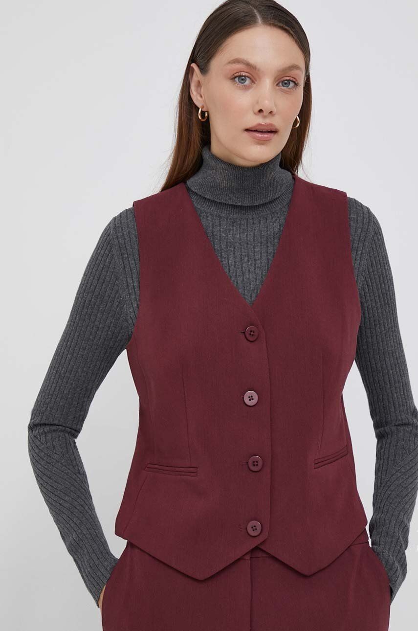 Vesta Dkny bordová farba, jednoradová