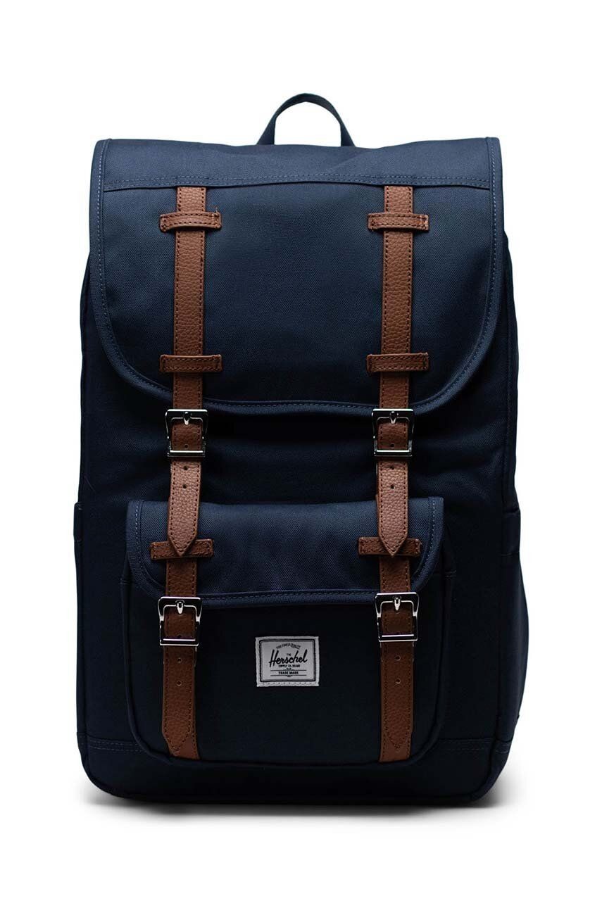 Ruksak Herschel 11391-00007-OS Little America Mid Backpack tmavomodrá farba, veľký, jednofarebný
