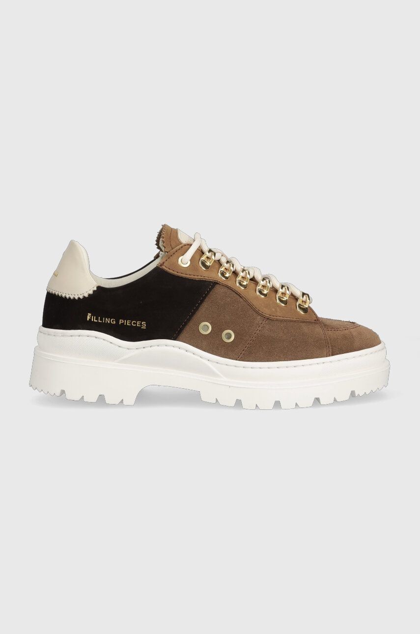 Semišové tenisky Filling Pieces Court Serrated Topaz hnedá farba, 71633831933