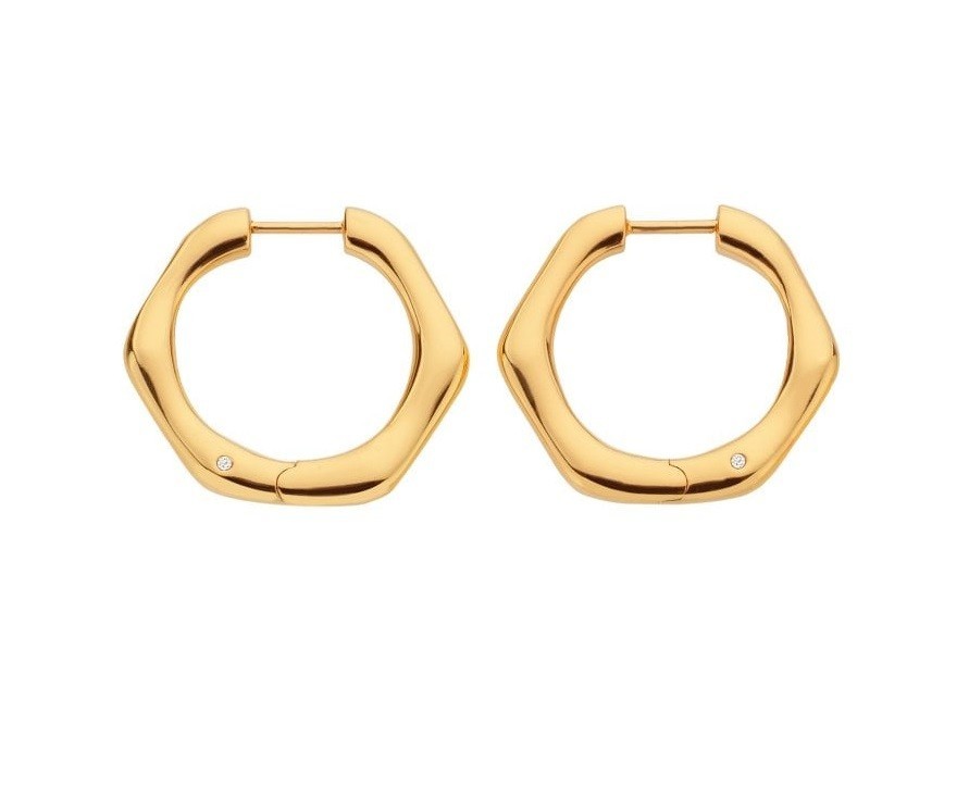 Hot Diamonds Minimalistické pozlátené náušnice kruhy s diamantmi Jac Jossa Soul DE726