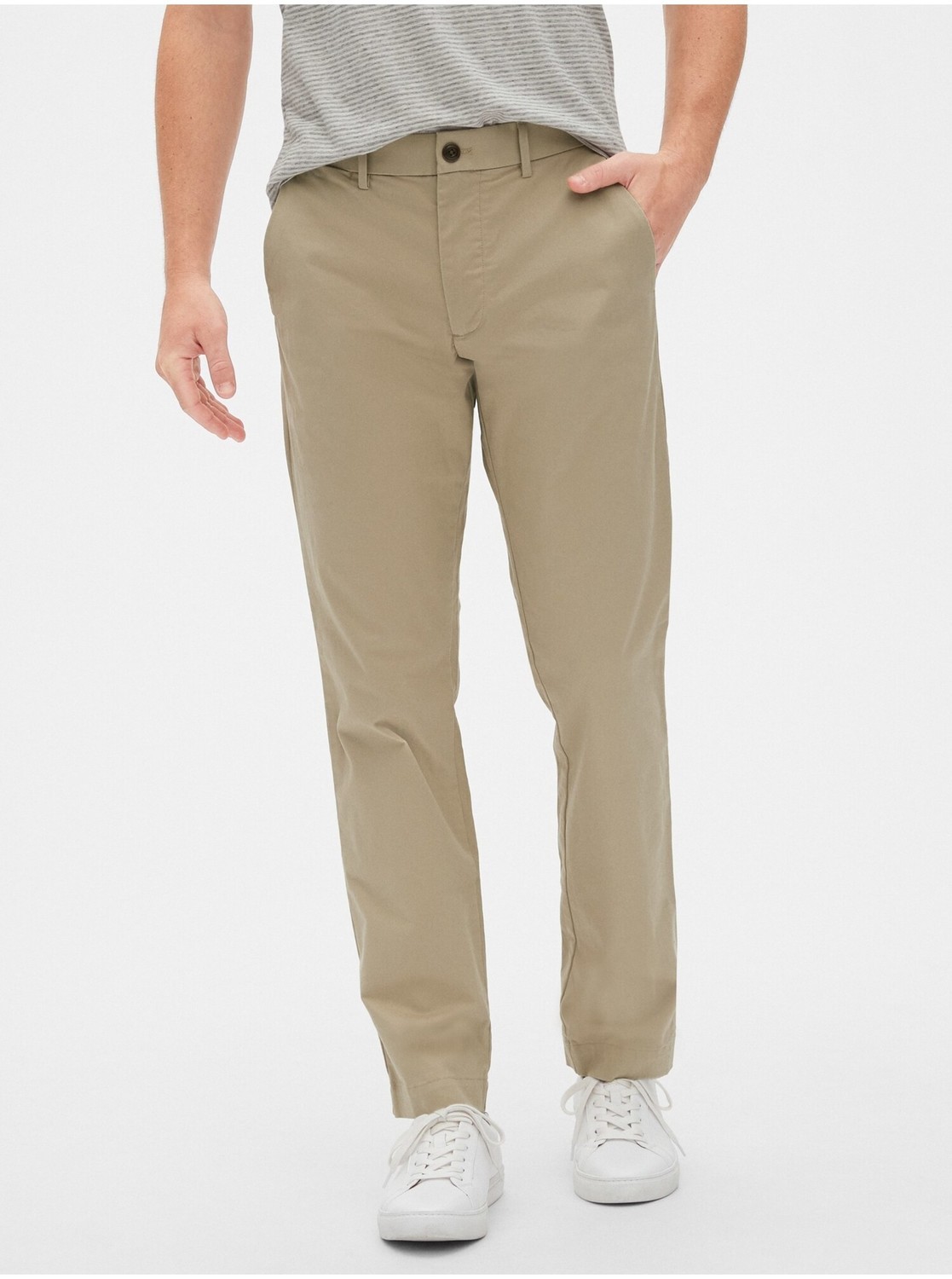 Nohavice modern khakis in straight fit with GapFlex Béžová