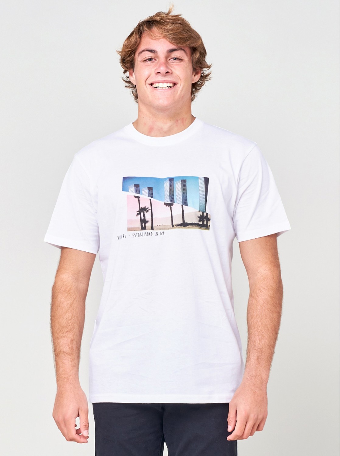 Biele pánske tričko s potlačou Rip Curl